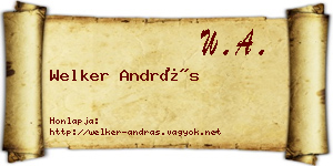 Welker András névjegykártya